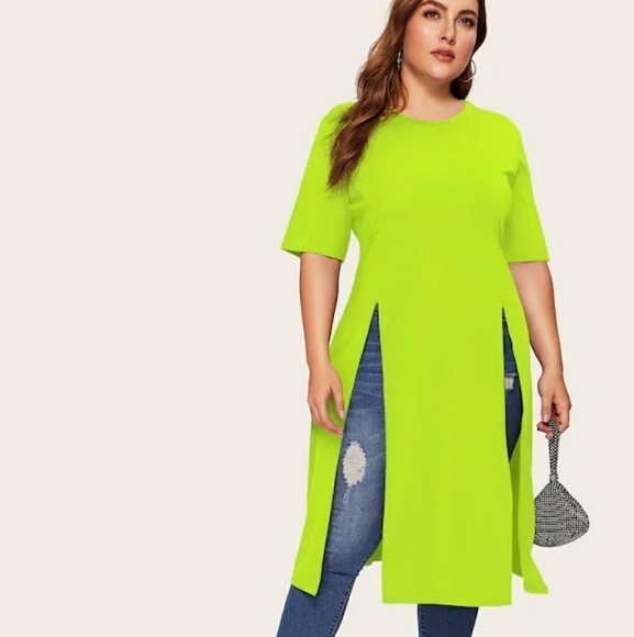 🆕PLUS Split Long line Tee - Picture 6 of 6